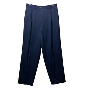 Vintage Jason Prescott Wool Pleated‎ Trousers Dress Pants Career Blue Size 14